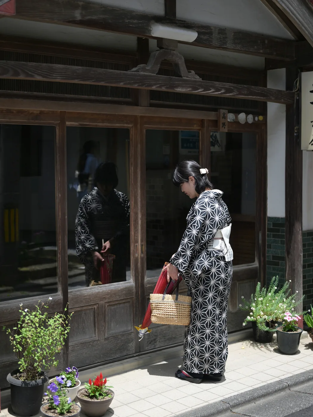 俵山へ着物で出かけた日の写真