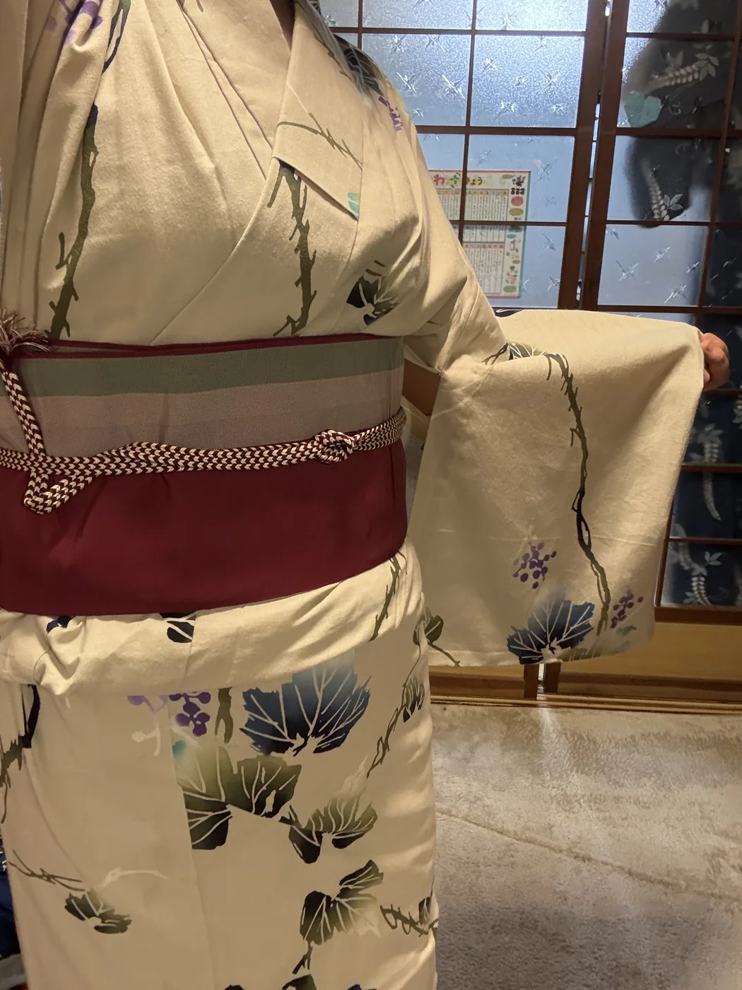 届いた浴衣を着てみた写真